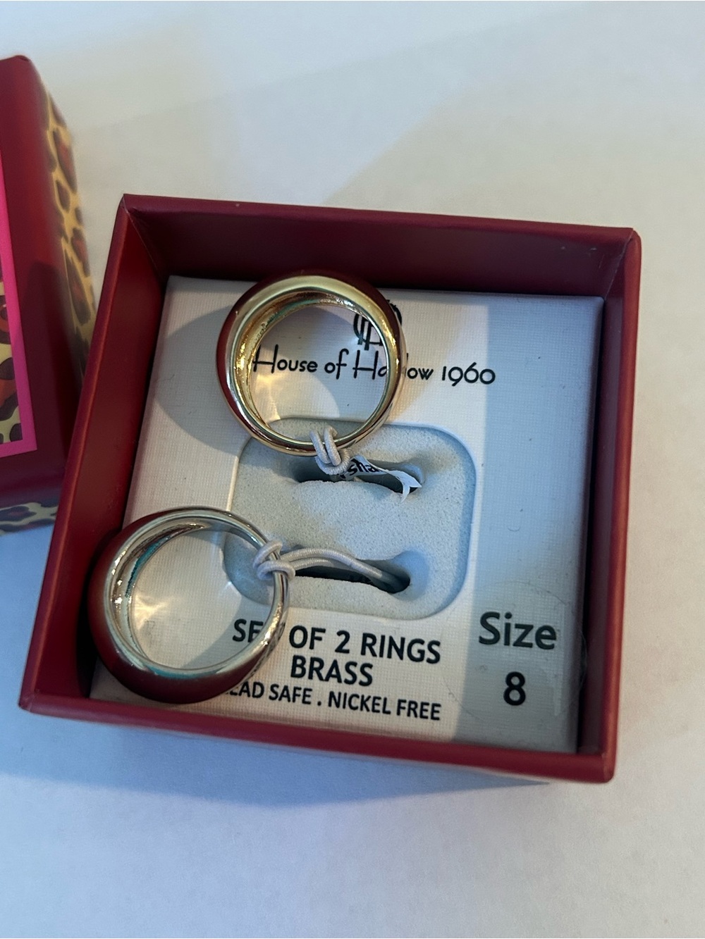 NIB House of Harlow 1960 Two-Tone Domed Ring Set - Gold & Silver - Picture 3 of 3